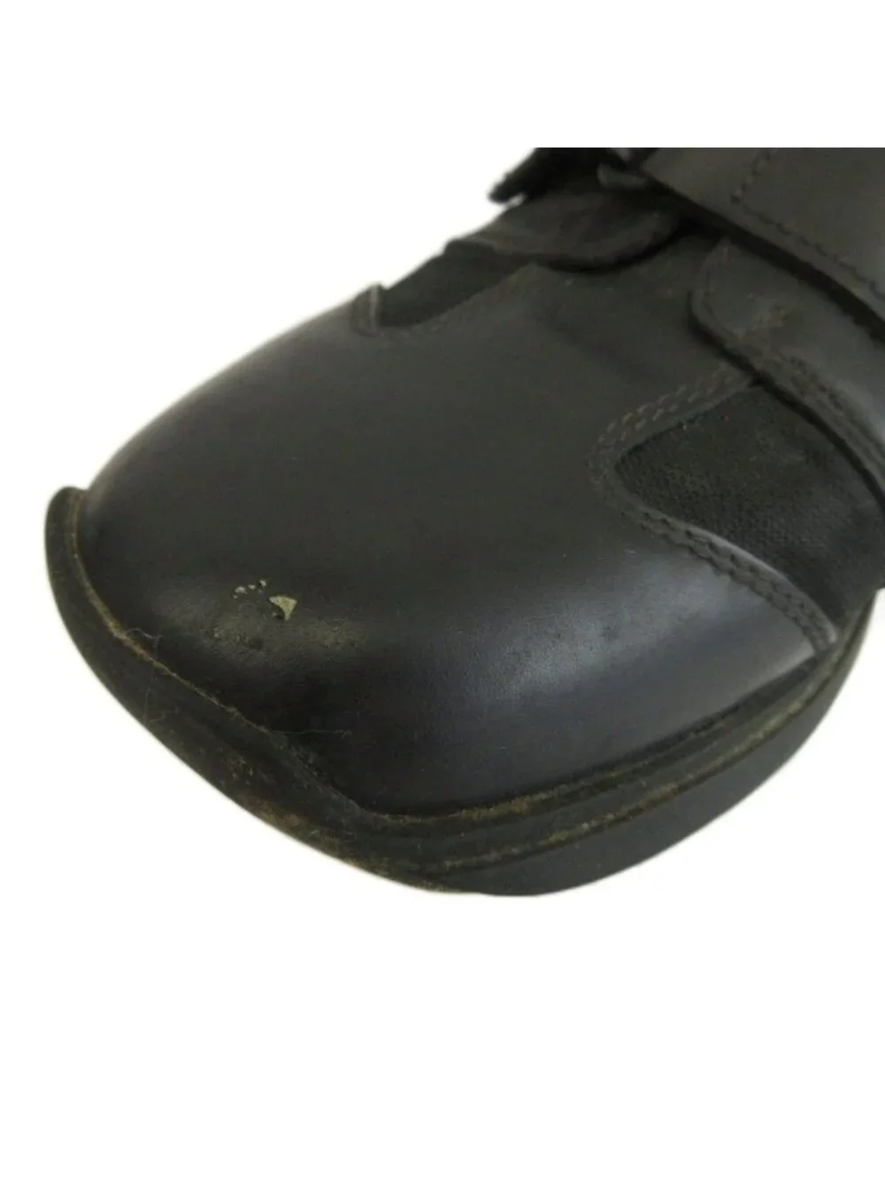 Gucci Sneakers Cowhide Leather Nylon Low Cut Double Velcro Black 6.5